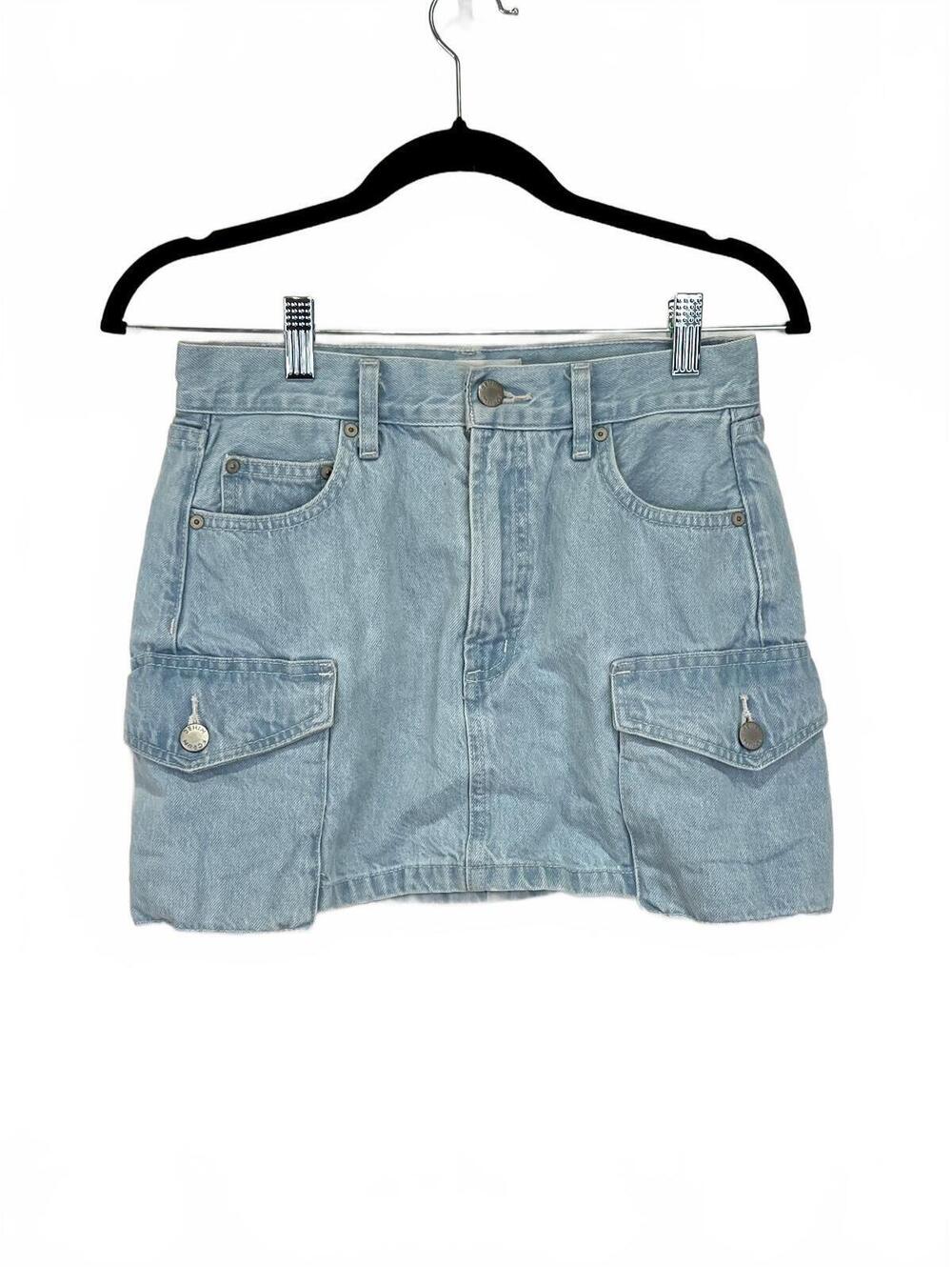 Denim Forum The '90s Mid-Rise Cargo Mini Skirt, Size 24